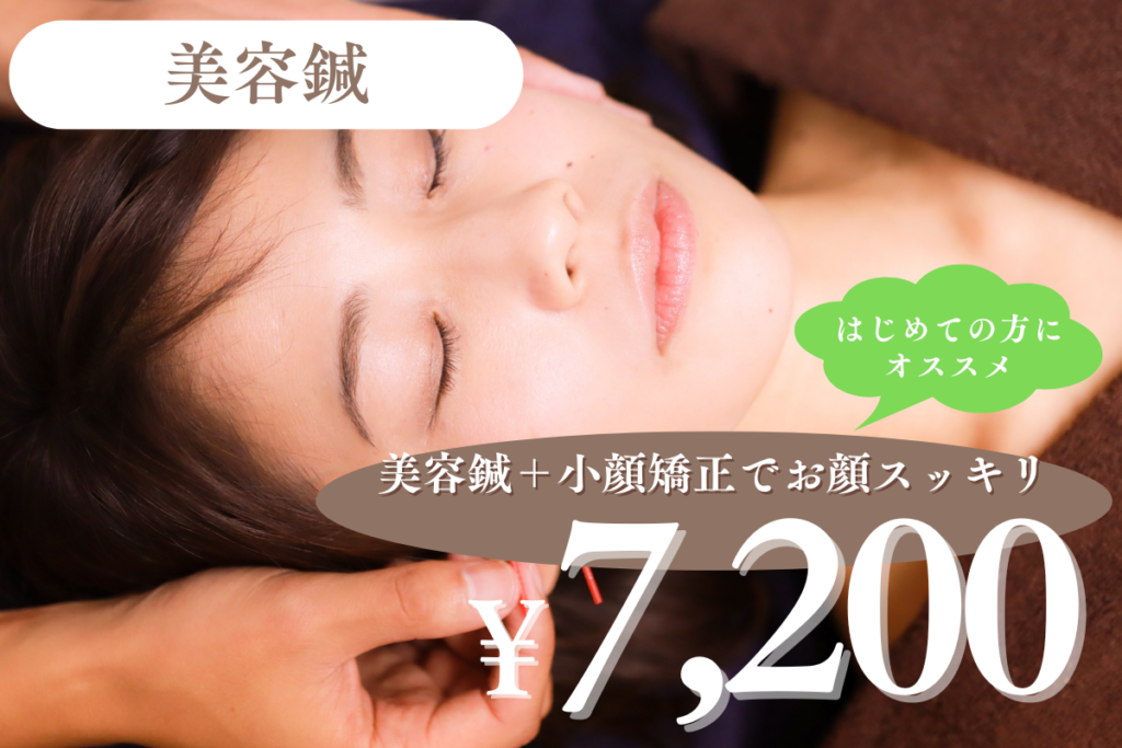 美容鍼メニュー
美容鍼+小顔矯正でお顔スッキリ
7200円
初めての方にオススメ